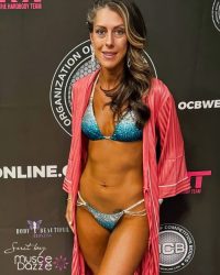 Teal  Ombre Crystal Competition Bikini (CB173)