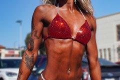 Red bikini competition suit (CB433)